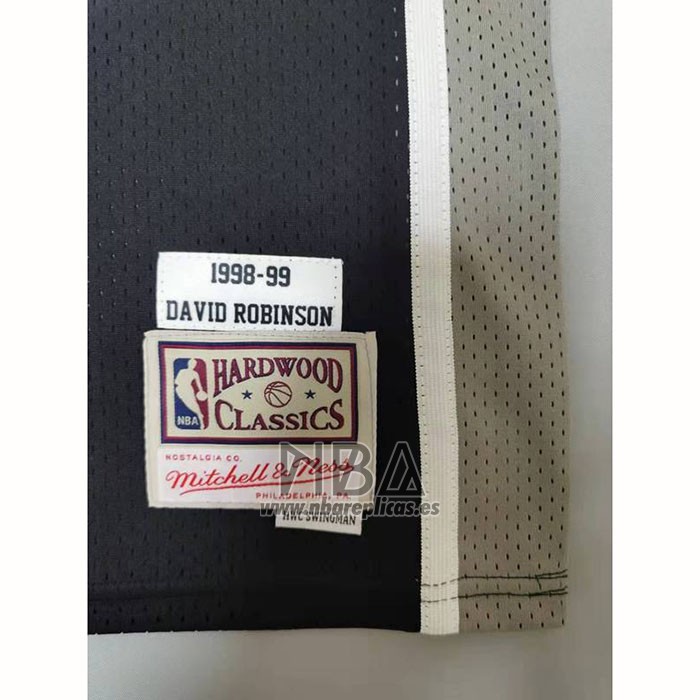 Camiseta San Antonio Spurs David Robinson NO 50 Mitchell & Ness 1998-99 Negro